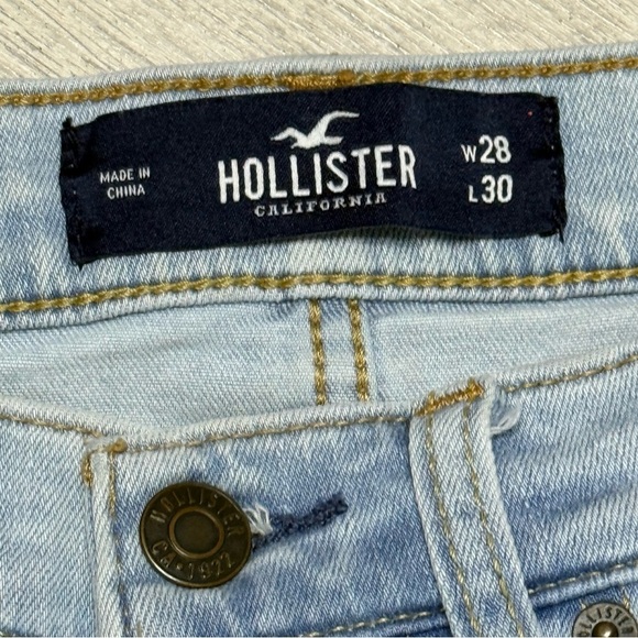 Hollister Super Skinny Advanced Stretch Light Blue Distressed Jeans 28x30 - Picture 8 of 11